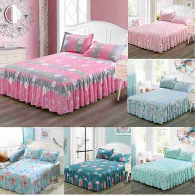 Classic Single Layer Skirt Bedding Sets Non-slip Sheet Cover Bed Sheet Room Decoration Flower Printi