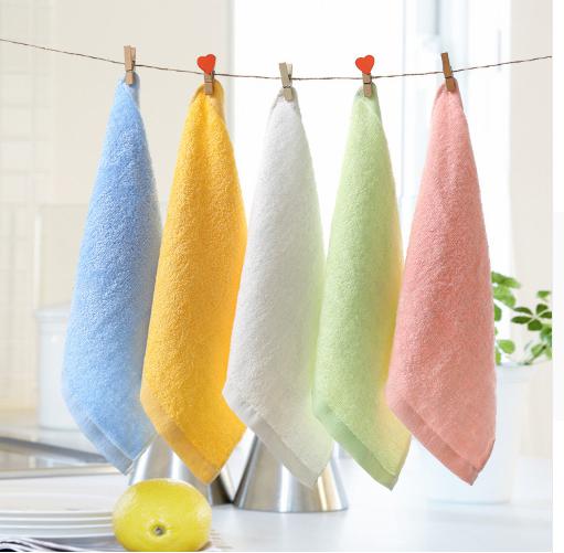 1pcs 25*25cm Square Solid Color Bamboo Fiber  Soft Face Towel Cotton Hair Hand Bathroom Towels badla
