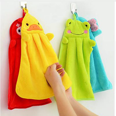 Cute Animal New Candy Colors Soft Coral Velvet Cartoon Animal Towel Can Be Hung Kitchen used