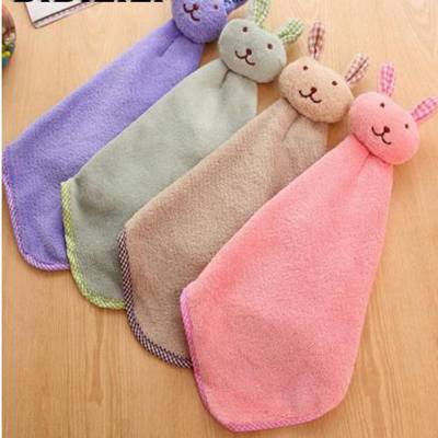 Smiling Face Hanging Hand Towels Kitchen Towel Coral Velvet Absorbent Lint-Free Cloth Non-Stick Oil 