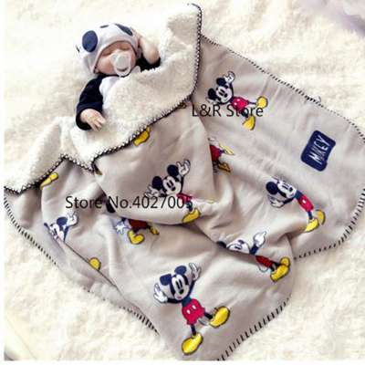 Disney Cartoon Mickey Mouse Four Seasons Thicken Super Soft Fleece kids Cloud Blanket Children Boy G