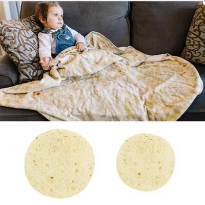 1pc Comfort Food Creations Burrito Wrap  Blanket Perfectly Round Tortilla Throw for dropshipping