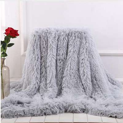 Soft Fur Throw Blanket for bed Long Shaggy Fuzzy Fur Faux Winter Blankets for Bed Sofa Warm Cozy Wit
