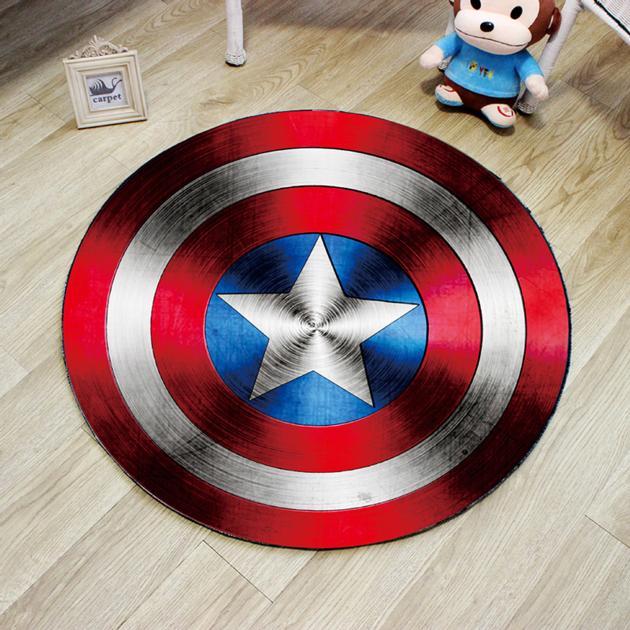 Round Carpet Batman Superman Printed Soft Carpets Anti-slip Rugs Superhero Floor Mat