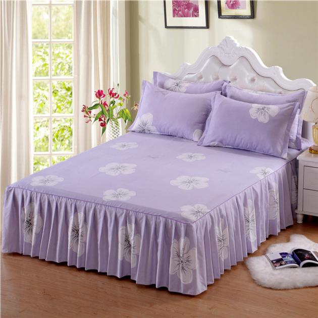 3pcs Floral Fitted bed Sheet Graceful Bedspread Lace Bed Cover Skirt