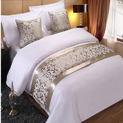 RAYUAN Champagne Floral Bedspreads Bed Runner Throw Bedding Single Queen King Bed Cover Towel Home H