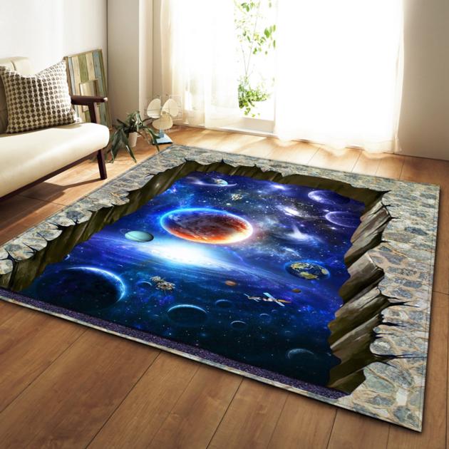 Nordic Carpet Flannel 3D Printed Area Rug Galaxy Space Mat Anti-slip Unit Price $ 11.41 