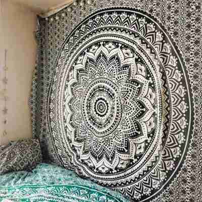 Large Mandala Indian Tapestry Wall Hanging Bohemian Beach Mat Polyester Thin Blanket Yoga Shawl Mat 