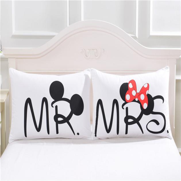 Mickey Mouse Pillow Case White Couple
