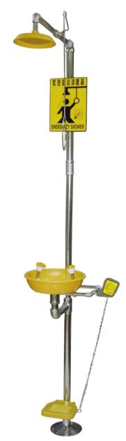Standard Emergency Shower and Eyewash-with foot pedestal