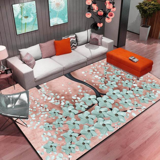 Abstract Flower Art Carpet For Living Room Bedroom Anti-slip Floor Mat Fashion Kitchen Carpet 