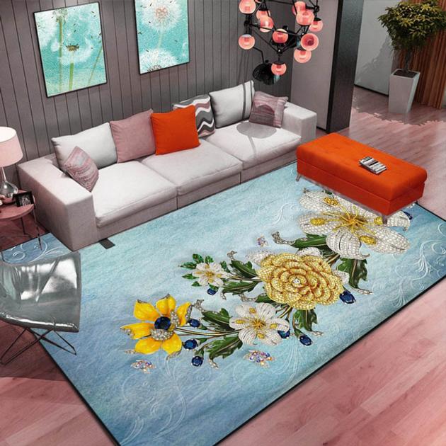 Abstract Flower Art Carpet For Living