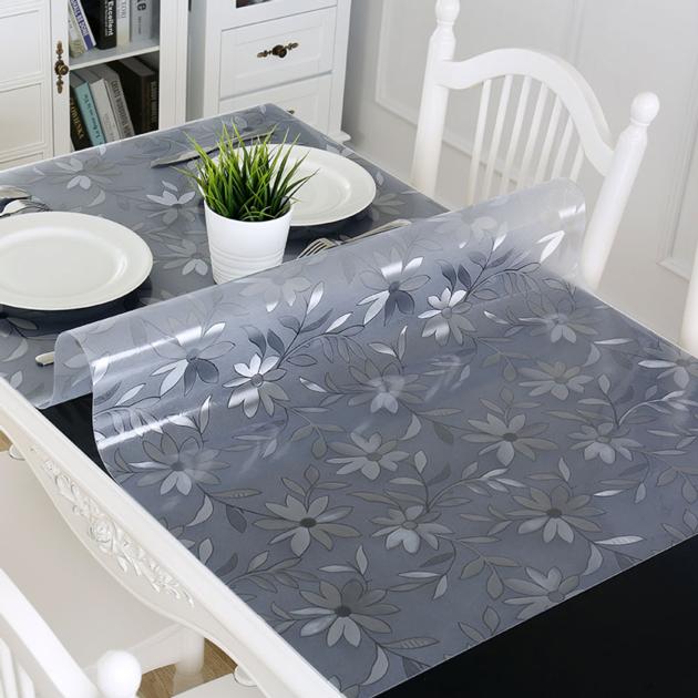 PVC Waterproof Table cloth Transparent Tablecloth Kitchen Table Cover 1.0 mm Unit Price $1.7 