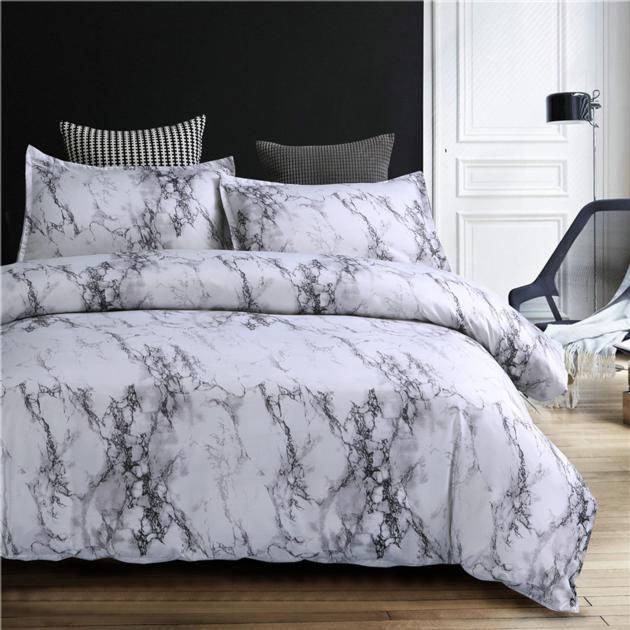 Marble Pattern Bedding Sets Duvet Cover Set 2/3pcs Bed Set Quilt Cover Bed linen Unit Price 8.32