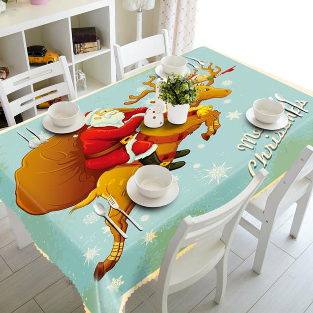Christmas Table cloth Kitchen Dining Table Decorations Rectangular Table Covers Unit Price $1.16  