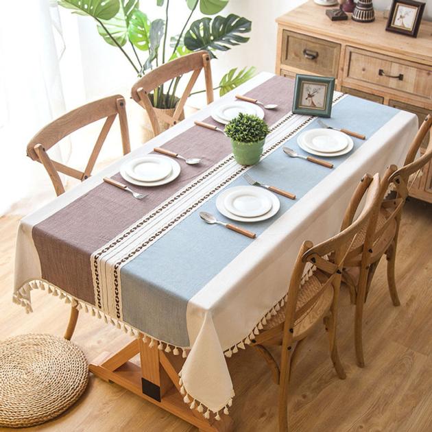Modern Decorative Table Cloth Tassel Iace Rectangle Tablecloth Kitchen Table cover Unit Price $8.9  