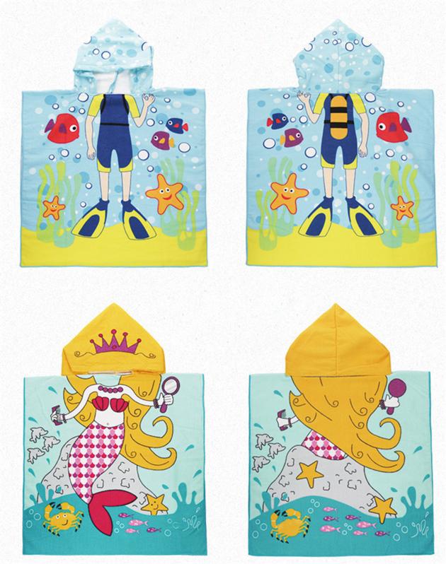 Cartoon Hooded Cloak Beach Towel Animal