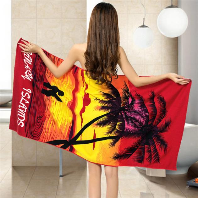 Summer Beach Towel Microfiber Absorbent Printed Bath Towels 