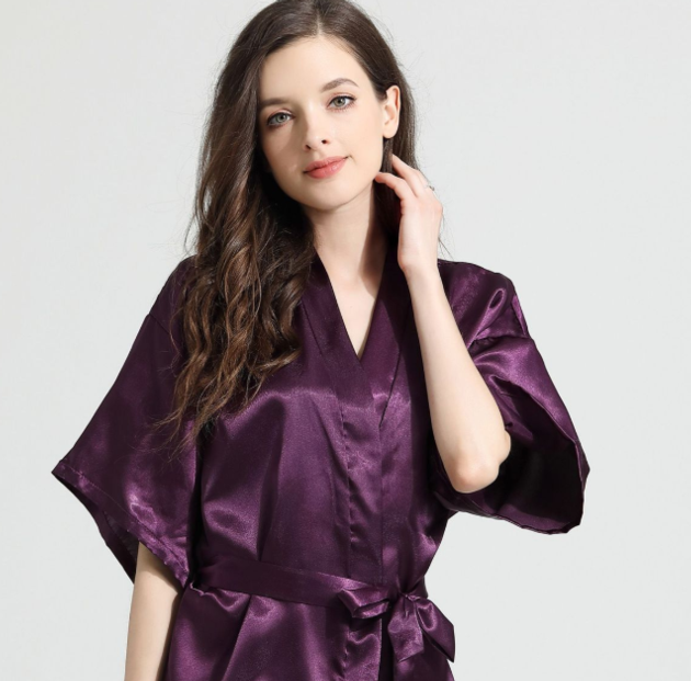 New Silk Kimono Robe Bathrobe Women