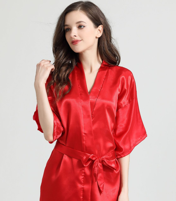 New Silk Kimono Robe Bathrobe Women