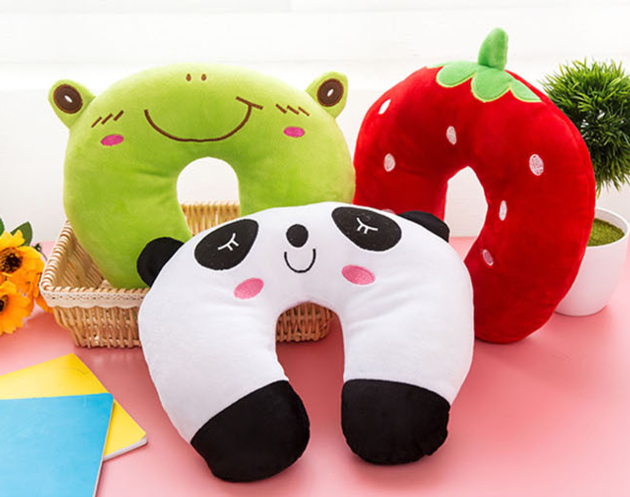 New Cartoon U-Shaped Pillow Neck U-pillow Cervical NAP Cute Airplane Travel Pillow Panda Pig Tiger B