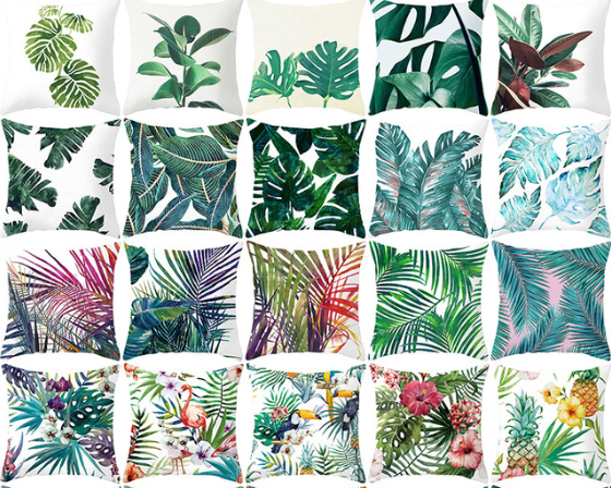YWZN Tropical Plants Pillow Case Polyester Decorative 