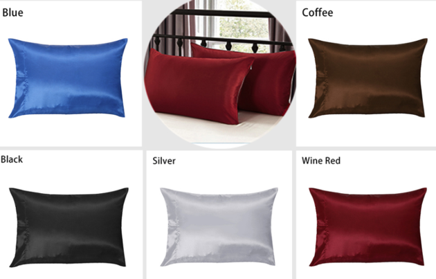 1PC Pure Silk Satin Pillowcase Silky