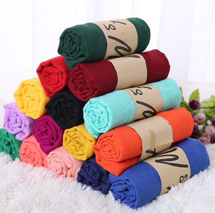 Monochrome Candy Colored Silk New Cotton Linen Scarf Solid Color Female Scarf Women Gift Scarf Beaut