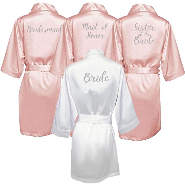 Bride Bridesmaid Bathrobe Kimono Satin Robe