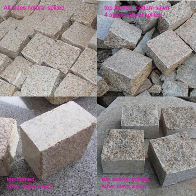 G682 yellow rusty granite cobble stone