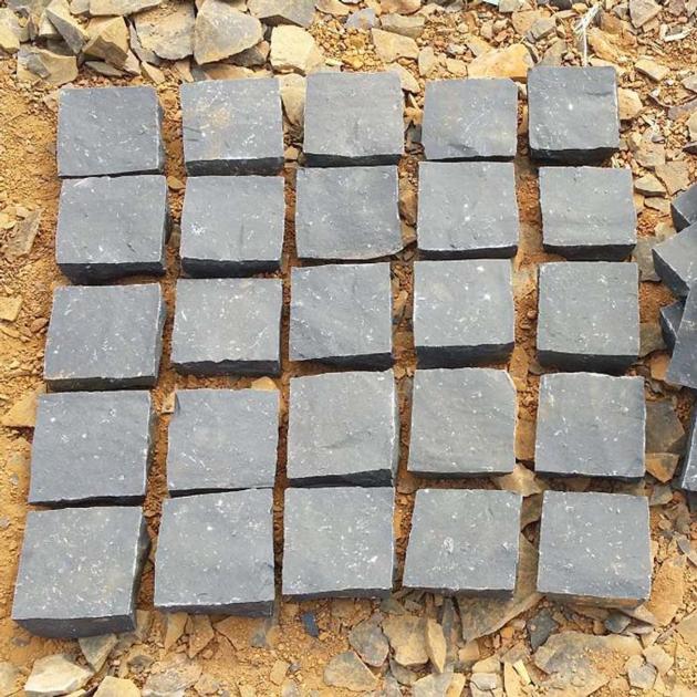Natural Split Black Basalt Cobblestone For
