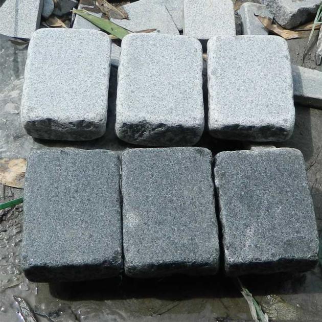 Tumbled Dark Grey Granite Paving Cobblestones