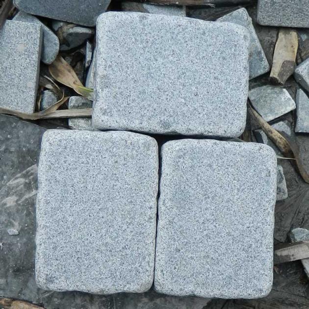 tumbled dark grey granite paving cobblestones