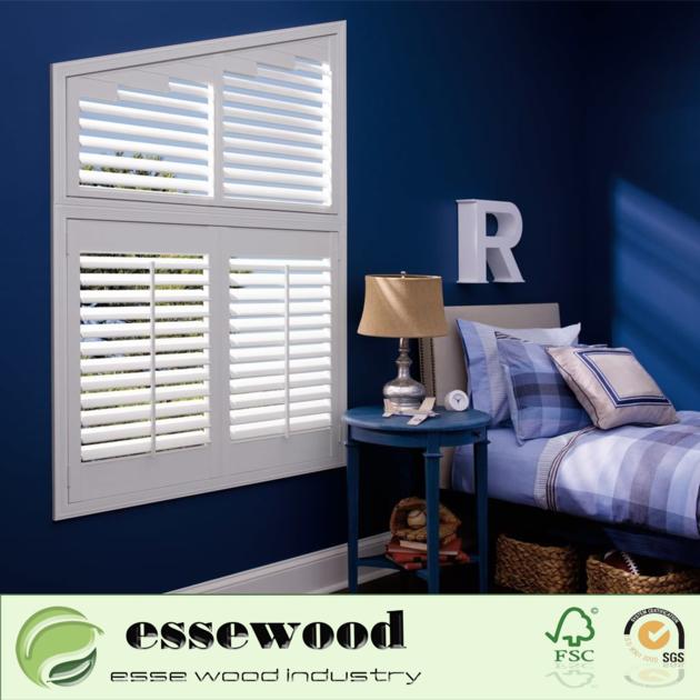 High Quality Adjustable Wood Sliding Plantation Shutters Wood Arch Shutters Bay Window Shutters