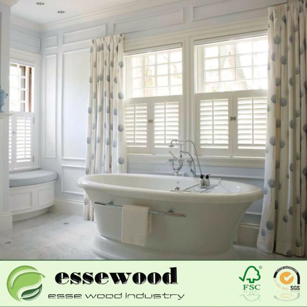 Vivid White Wood and Vinyl California Plantation Shutters for Windows