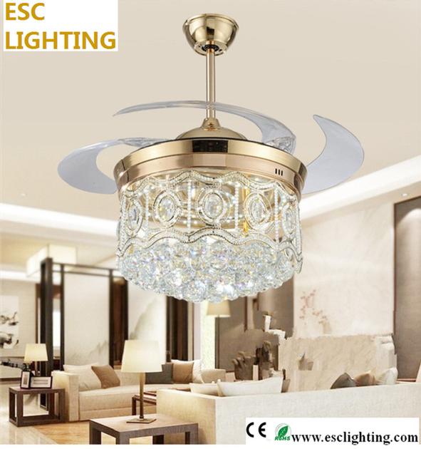 crystal glass chandelier lights ceiling fan