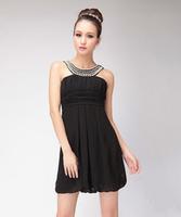 Column/Sheath Scoop Short/Mini Black Evening Dress 