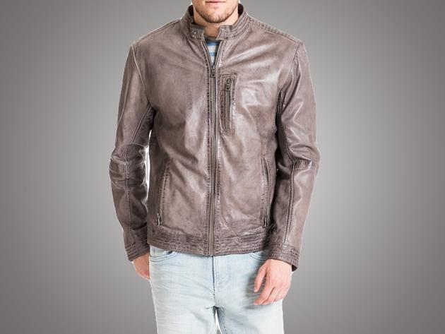 Brand New Classic Men's Sheepskin Leather Jacket,Waxed Lamb Skin Leather Jacket, Fashion Jacket 