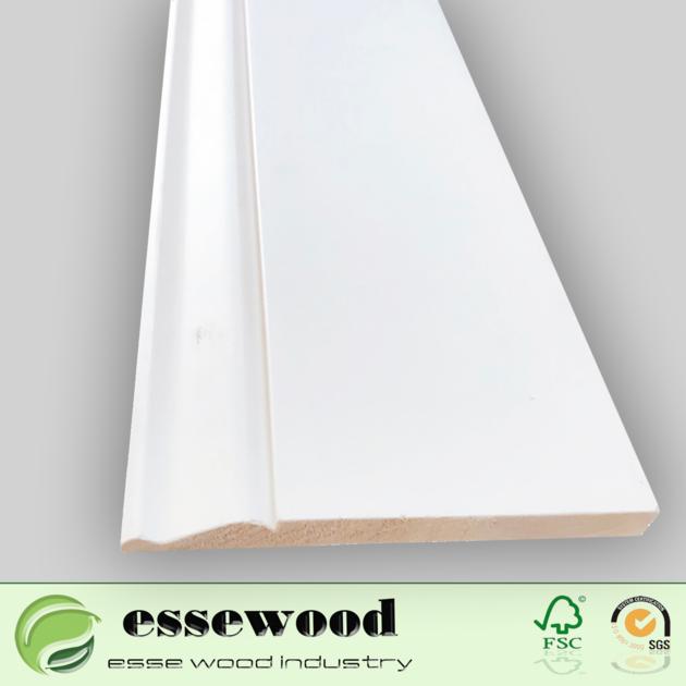 White Primed Floor Skirting Wood Skirting Board for Home Flooring Decoration