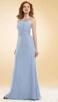 Column/Sheath Halter Floor-length Bridesmaid Dress 