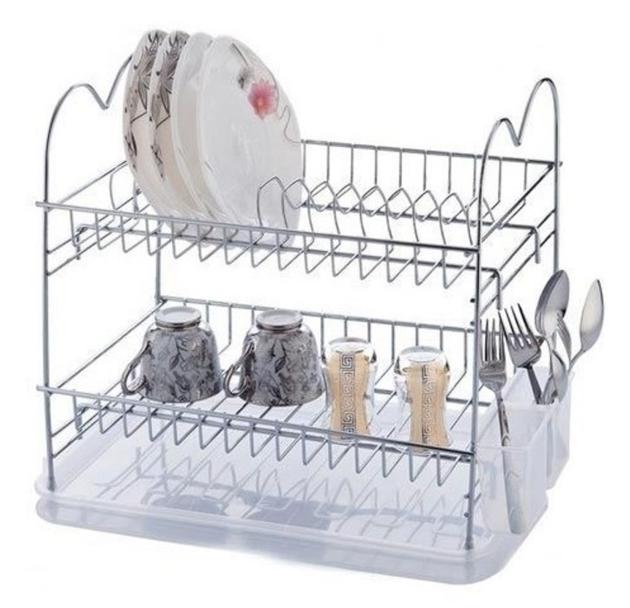 2 Tier Stainless Steel Dish Rack
