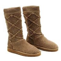 ugg tawny brown classic argyle knit boots 5879
