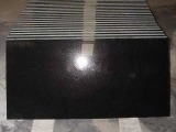 Polished black granite tile