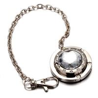 Foldable Security Chain Rhinestone Stainless Steel Bag Hanger