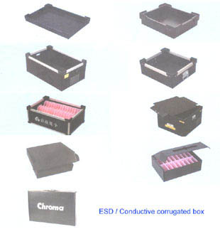 ESD/conductive corrugated storage box