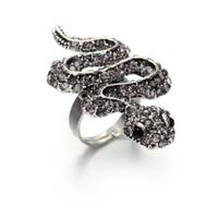Metal Snake Ring Violet Crystal