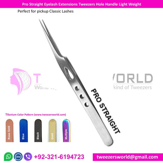  Straight Eyelash Extensions Tweezer with Light Weight Tweezer