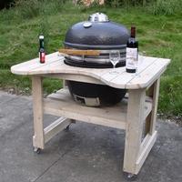 ceramic bbq grill with arc-shaped Wooden Table(AU-21W2)