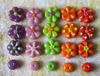 flower lampwork glass beads