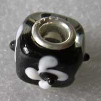silver core lampwork glass beads